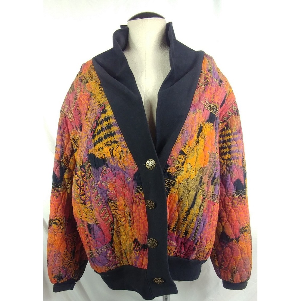 Women's Vintage 90s MA Studio Multi-Color Blazer Jacket Size Medium - Picture 1 of 8